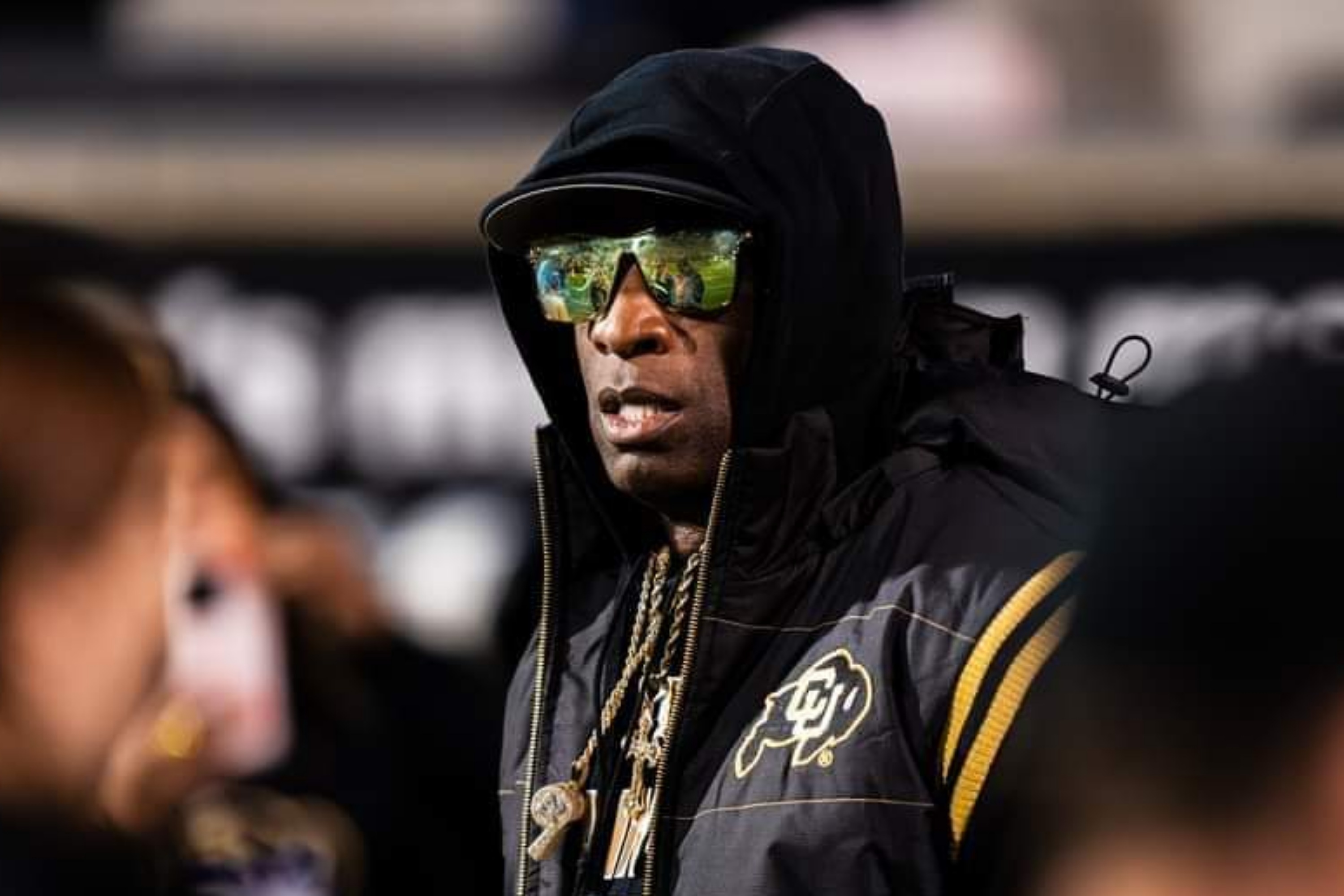 Deion Sanders on the sideline at CU